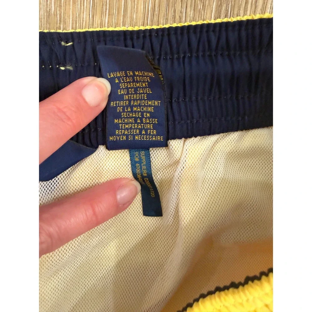 Polo‎ Ralph Lauren Mens XL Yellow Swim Trunks Mesh Lined Embroidered Pony Logo